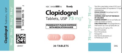 Clopidogrel Tablets Usp 75 mg Bottle Label (Clopidogrel 12)