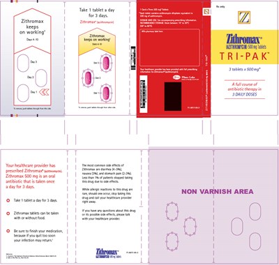 zithromax-09.jpg Principal Display Panel - 500 mg - 3 ct. Tablet Blister Pack - zithromax 09