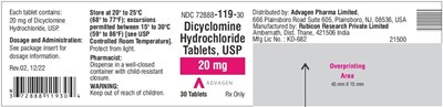 dicyclomine-hcl-tablets-usp-20mg-30s.jpg Dicyclomine Hydrochloride Tablets ,USP 20 mg - NDC 72888-119-30 - 30 Tablets Label - dicyclomine hcl tablets usp 20mg 30s
