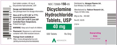 Dicyclomine Hydrochloride Tablets ,usp 20 mg (NDC 72888-119-05)