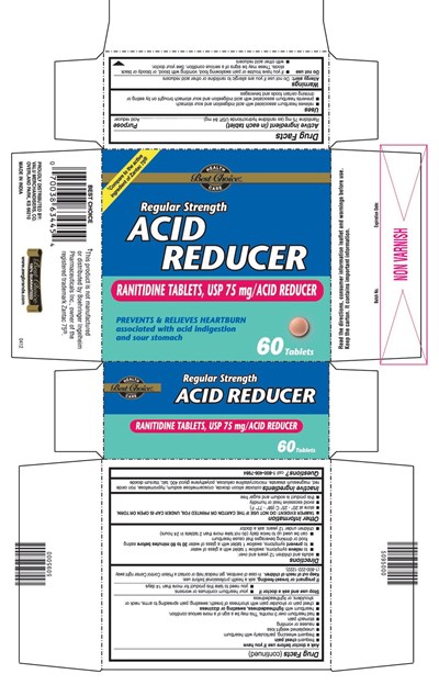 This Is The 60 Count Bottle Carton Label For Best Choice Ranitidine Tablets, Usp 75 mg. (Rani75)