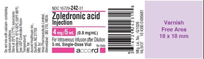 Zoledronic Acid 4mg/5ml Container Label (Zoledronic Acid Container)