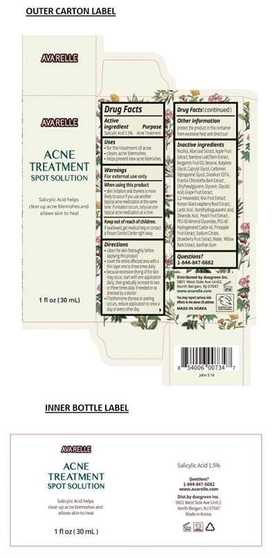 Avarelle Acne Treatment Spot Solution (Label)