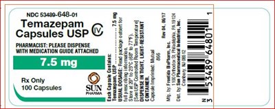PRINCIPAL DISPLAY PANEL - 7.5 mg - 100 Capsule Bottle - temazepam 02