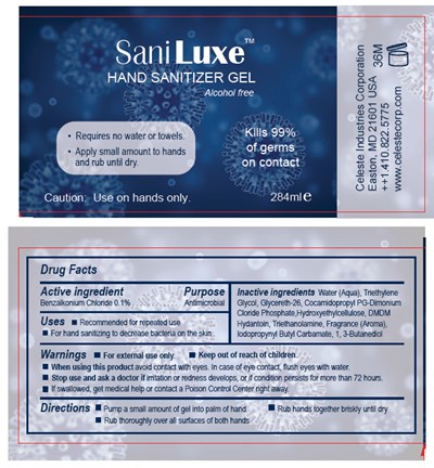 saniluxe-01.jpg PRINCIPAL DISPLAY PANEL - 284 ml Bottle Label - saniluxe 01