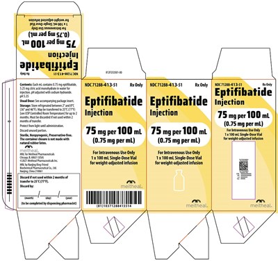 ept04-0004-06-v2.jpg PRINCIPAL DISPLAY PANEL – Eptifibatide Injection, 75 mg per 100 mL Carton - ept04 0004 06 v2