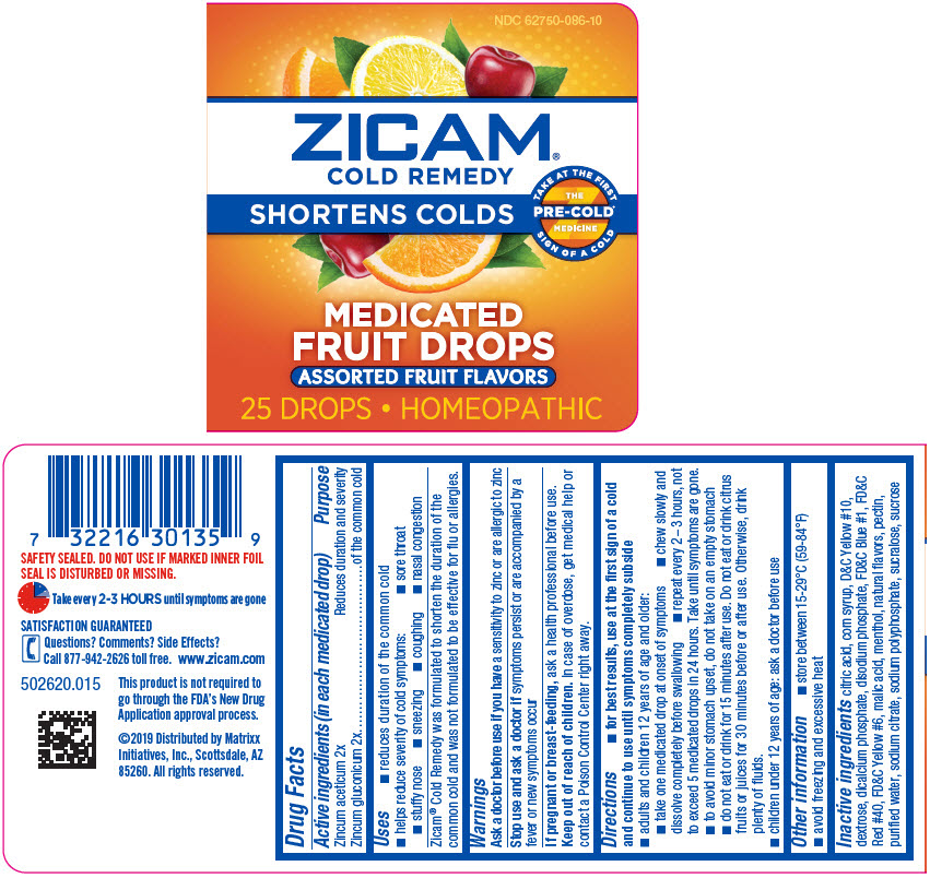 Ndc 62750 086 Zicam Cold Remedy Medicated Fruit Drops Zinc Acetate Anhydrous And Zinc Gluconate 