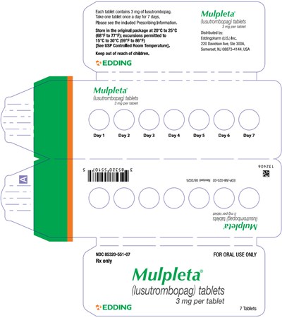 PRINCIPAL DISPLAY PANEL - 3 mg Tablet Dose Pack - mulpleta 03