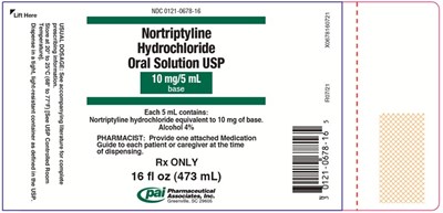 PRINCIPAL DISPLAY PANEL - 473 mL Bottle Label - nortriptyline 02