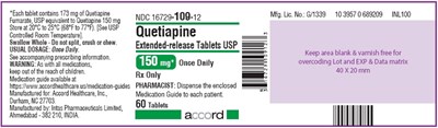 Quetiapine fumarate tablet, extended release 400 mg 60 Tablets Bottle - quetiapine 150mg 60 label