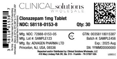 Clonazepam 1mg Tablet 30ct Blister Card (Clonazepam Tablets 0pt5mg 100s)
