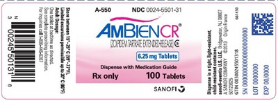 PRINCIPAL DISPLAY PANEL - 6.25 mg Tablet Bottle Label - ambien cr 03