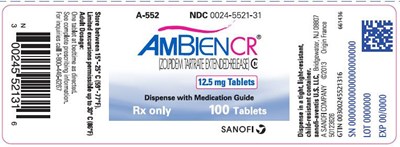 PRINCIPAL DISPLAY PANEL - 12.5 mg Tablet Bottle Label - ambien cr 04