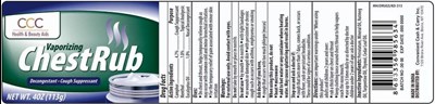 label - vaporizing chest rub