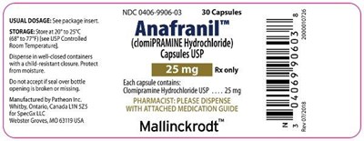 PACKAGE LABEL - PRINCIPAL DISPLAY PANEL - 25 mg Bottle - anafranil 6