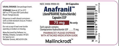 PACKAGE LABEL - PRINCIPAL DISPLAY PANEL - 75 mg Bottle - anafranil 8