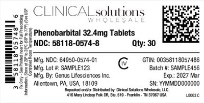 Phenobarbital 32.4mg Tablets 30ct Blister Card (Phenobarbital 05)