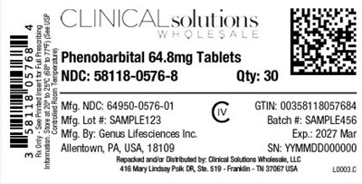 Phenobarbital 64.8mg Tablet 30ct Blister Card (Phenobarbital 07)