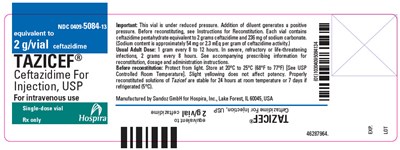 PRINCIPAL DISPLAY PANEL - 2 gram Vial Tray Label - tazicef 04