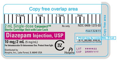 diazepam-03.jpg PRINCIPAL DISPLAY PANEL - 2 mL Cartridge Label - diazepam 03