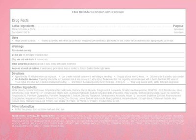 Drug Facts Label Carton (Face Defender Drugfacts Tan 01)