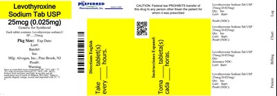 Levothyroxine Sodium Tab Usp 25mcg (25mcg Label)