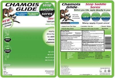 Principal Display Panelminty Freshnew Endurance Formulaapply Directly To Skin, Shorts, Chamoisstop Saddle Sores™no Messy Creamno Greasy Butterinvisibleno Waterno Lanolinno Petroleumno Mineral Oilreliable Since 1996apply Once Ride Longernet Wt. 0.45 Oz  (12.8 G) (Chamois Glide 01)