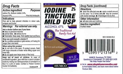 iodine-ticture-01.jpg Principal Display PanelNDC 0395-1213-16IODINE TINCTURE 2% MILDUSP ALCOHOL 47%16 FL OZ(30mL) - iodine ticture 01
