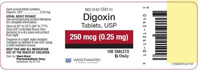 Ndc 0143-1241-01 Digoxin Tablets, Usp 250 Mcg (0.25 mg) 100 Tablets Rx Only (Digoxin Tablet 3)