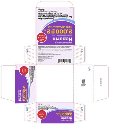 Principal Display Panel – Heparin Sodium Injection, Usp 2000 Usp Units Carton (Hep Carton V1)