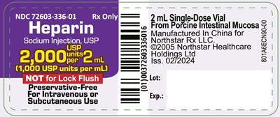 Principal Display Panel – Heparin Sodium Injection, Usp 2000 Usp Units Vial Label (Hep Container V1)