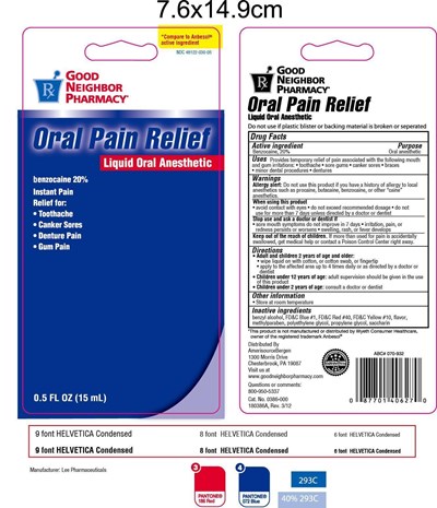 Image Of Card (Gn Oralpainrelief Card)