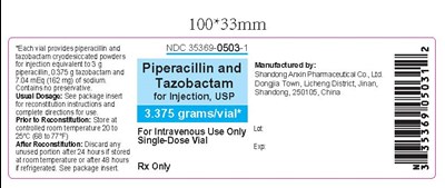 piperacillin-and-tazobactam-5.jpg PRINCIPAL DISPLAY PANEL - 3.375 gram Vial Label - piperacillin and tazobactam 5
