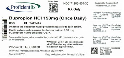 bupropion-150mg-30-tab-container-label.jpg 71205-504-90 - bupropion 150mg 30 tab container label