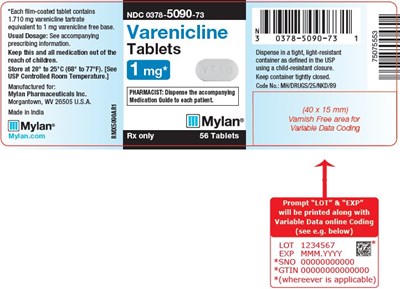 Varenicline Tablets 1 mg Bottle Label (Image 02)