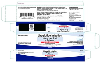 Principal Display Panel – Liraglutide Injection 18 mg Per 3 mL 2-pack Carton (Lira Carton 2pack Ns V1)