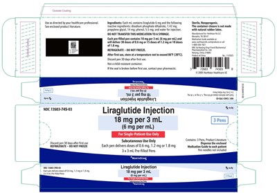 Principal Display Panel – Liraglutide Injection 18 mg Per 3 mL 3-pack Carton (Lira Carton 3pack Ns V1)