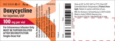 dox0d-0000-01.jpg PACKAGE LABEL – PRINCIPAL DISPLAY PANEL – Vial Label - dox0d 0000 01