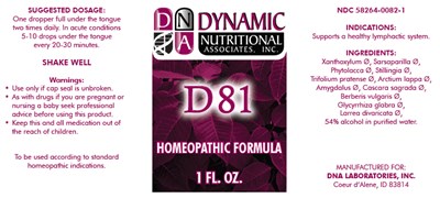 d81-01.jpg PRINCIPAL DISPLAY PANEL - 1 FL. OZ. Bottle Label - d81 01