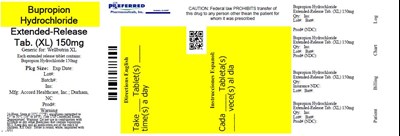 Bupropion Hydrochloride Extended-release Tab. (xl) 150mg (Bupropion 150mg 30 Tab Container Label)