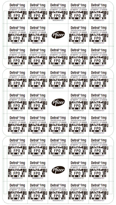 detrol-04.jpg PRINCIPAL DISPLAY PANEL - 1 mg Tablet Blister - detrol 04