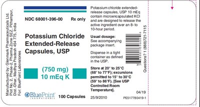 label.jpg Potassiun Chloride ER Capsules USP 10mEq 100's.JPG - label