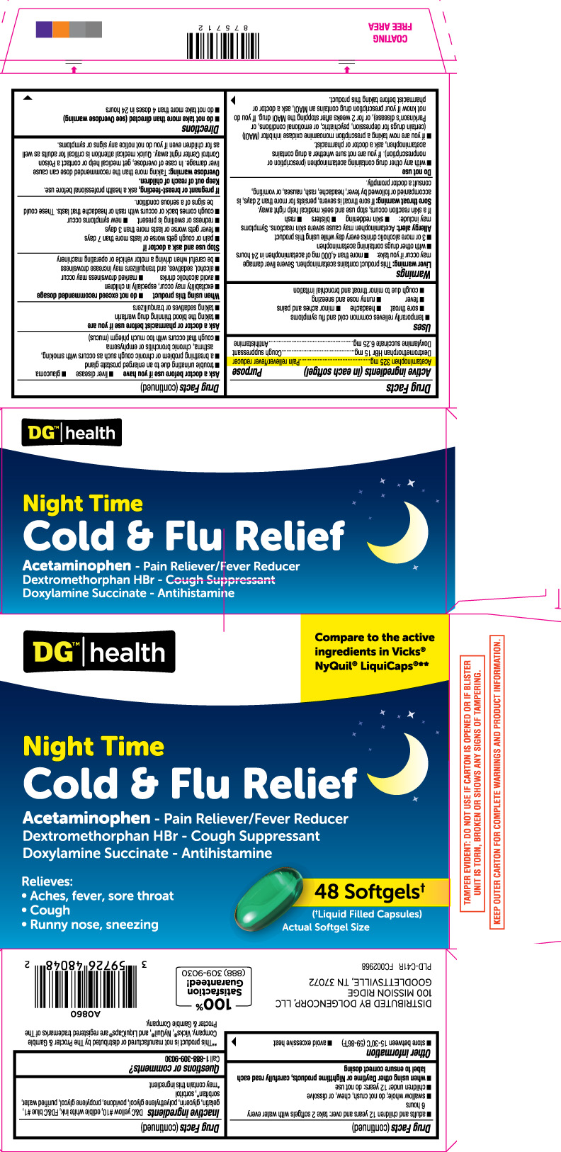 NDC 55910471 Night Time Cold And Flu Relief Capsule, Liquid Filled Oral