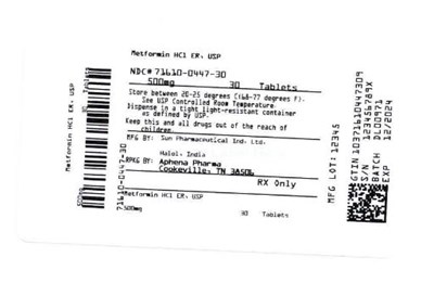 Bottle Label 500 mg - 71610 0447 30