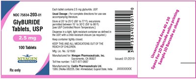 glyburide-03.jpg PRINCIPAL DISPLAY PANEL - 2.5 mg Tablet Bottle Label - glyburide 03