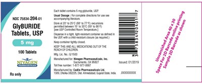 glyburide-04.jpg PRINCIPAL DISPLAY PANEL - 5 mg Tablet Bottle Label - glyburide 04