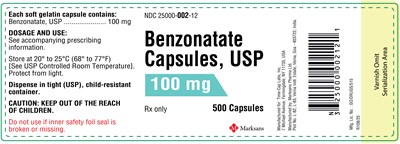 Benzonatate-capsules-100mg-500s-label (Benzonatate Capsules 100mg 500s Label)