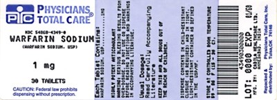 4349.jpg Warfarin sodium 1 mg tablets - 4349