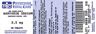 Warfarin Sodium 2.5 mg Tablets (4400)