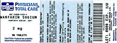 Warfarin Sodium 2 mg Tablets (4422)